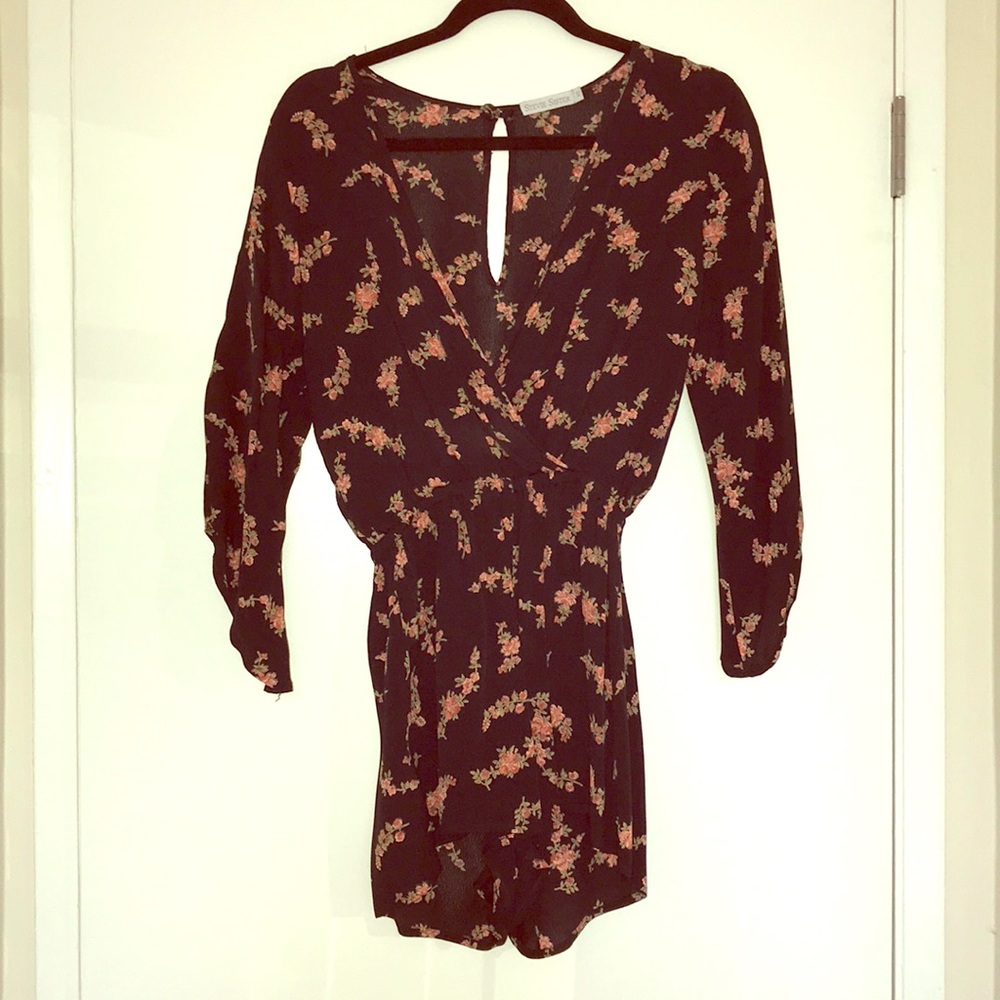 Black Floral Romper
